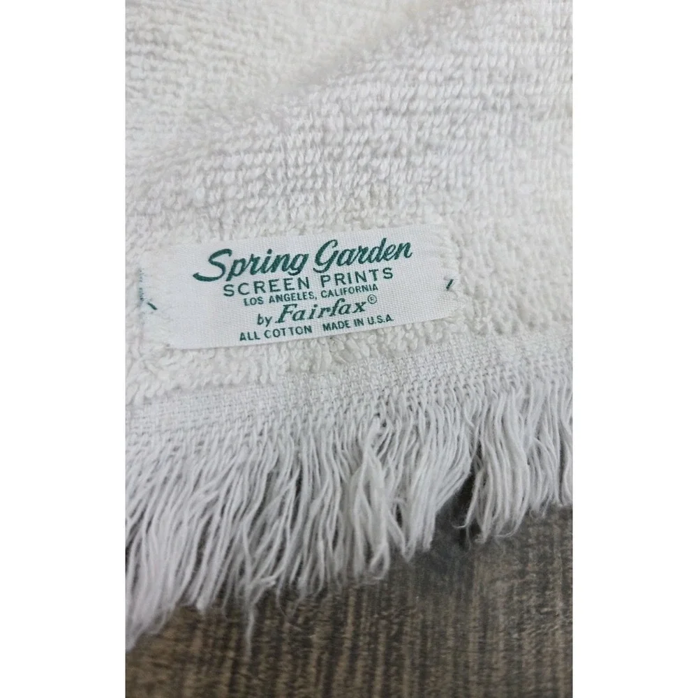 Pair Of Vtg Poodle Golden Hand Towels Towel Spring Garden By Fairfax Made In USA